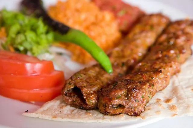 Picture of Adana kebap dish in Istanbul, Turkey.