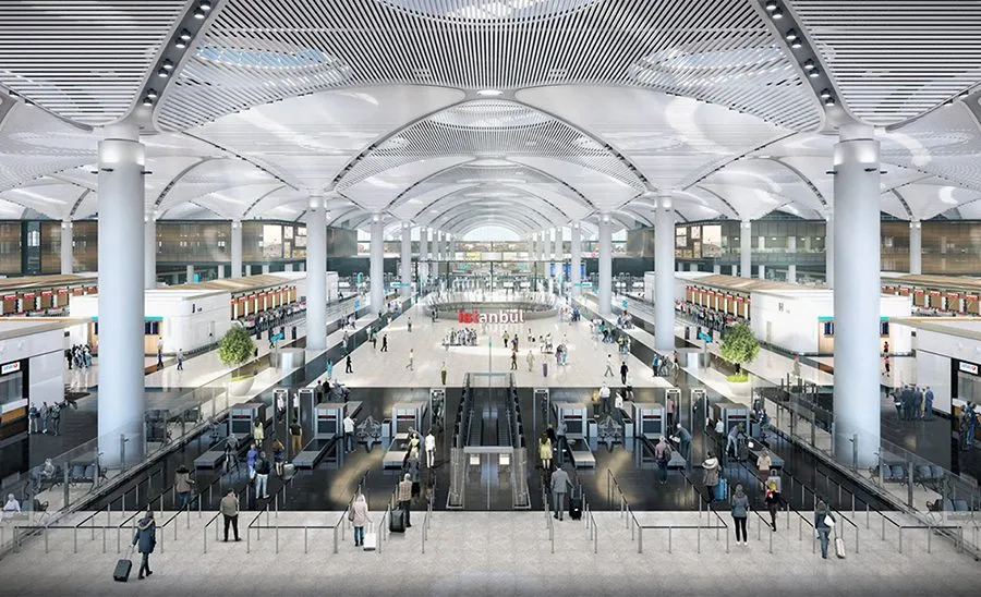 Inside the New Istanbul Airport.