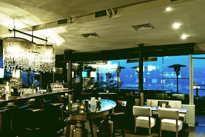 Bosphorus view from Ulus 29 bar in Istanbul, Turkey.