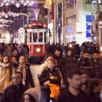 Picture of Christmas decorations in Beyoğlu - Istanbul, Turkey.