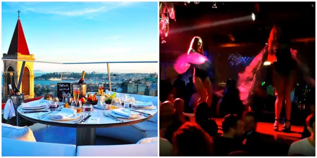 360 Istanbul restaurant and bar, ready for another wild night.