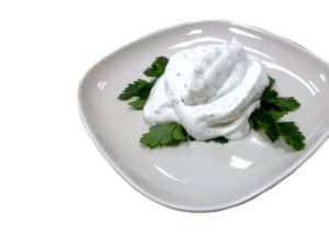 Picture of Haydari Meze, or a mint yogurt dip.