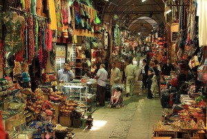 Picture inside the Grand Bazaar in Istanbul, Turkey.